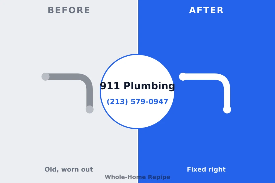 Before and after: plumbing repair Kalida, OH